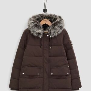 PARKA LONDON Nordic Hooded Down Parka Black SMALL NWT